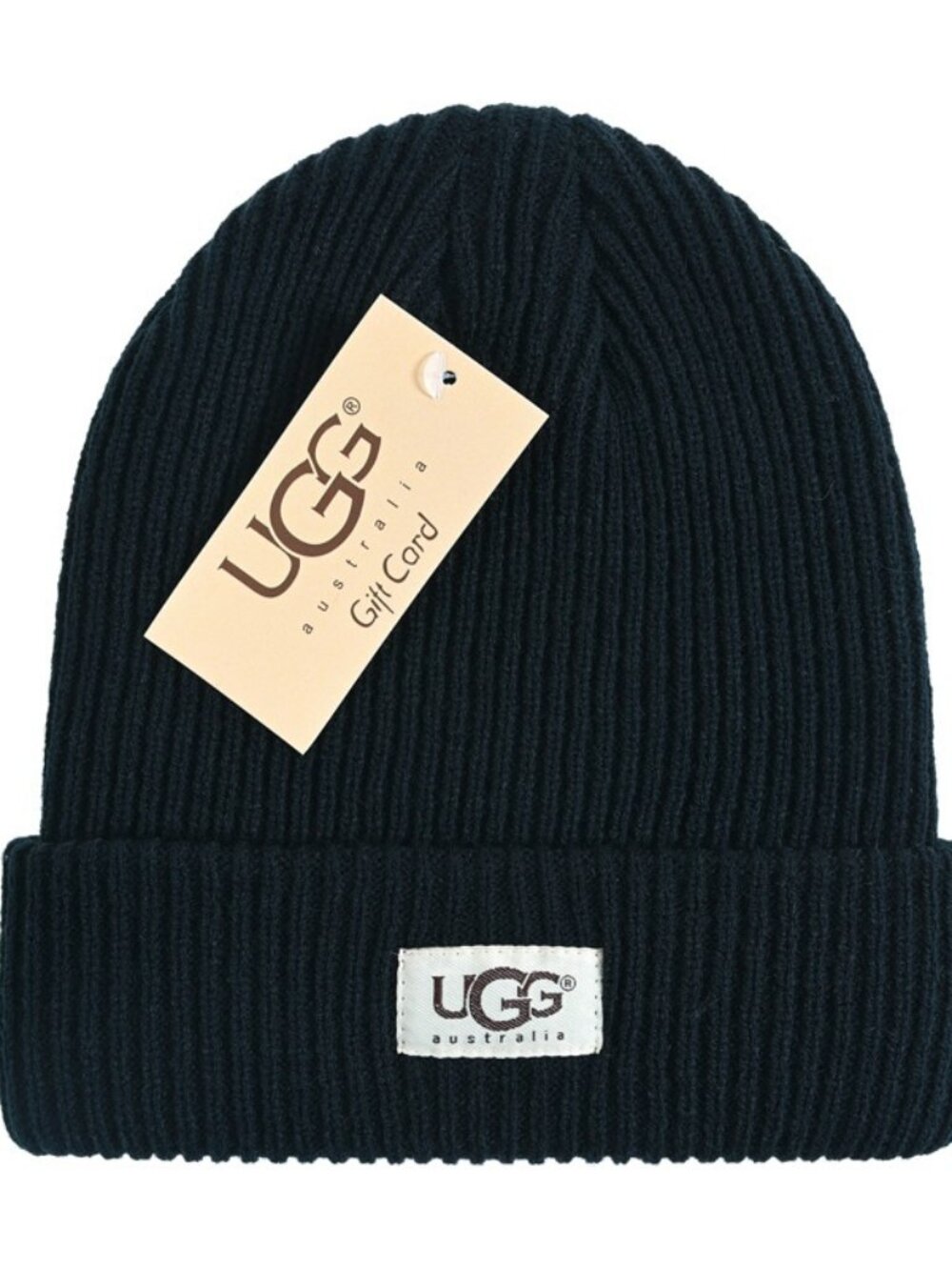 UGG Black Skull Cap Cuffed Beanie Adult One Size Fits Most